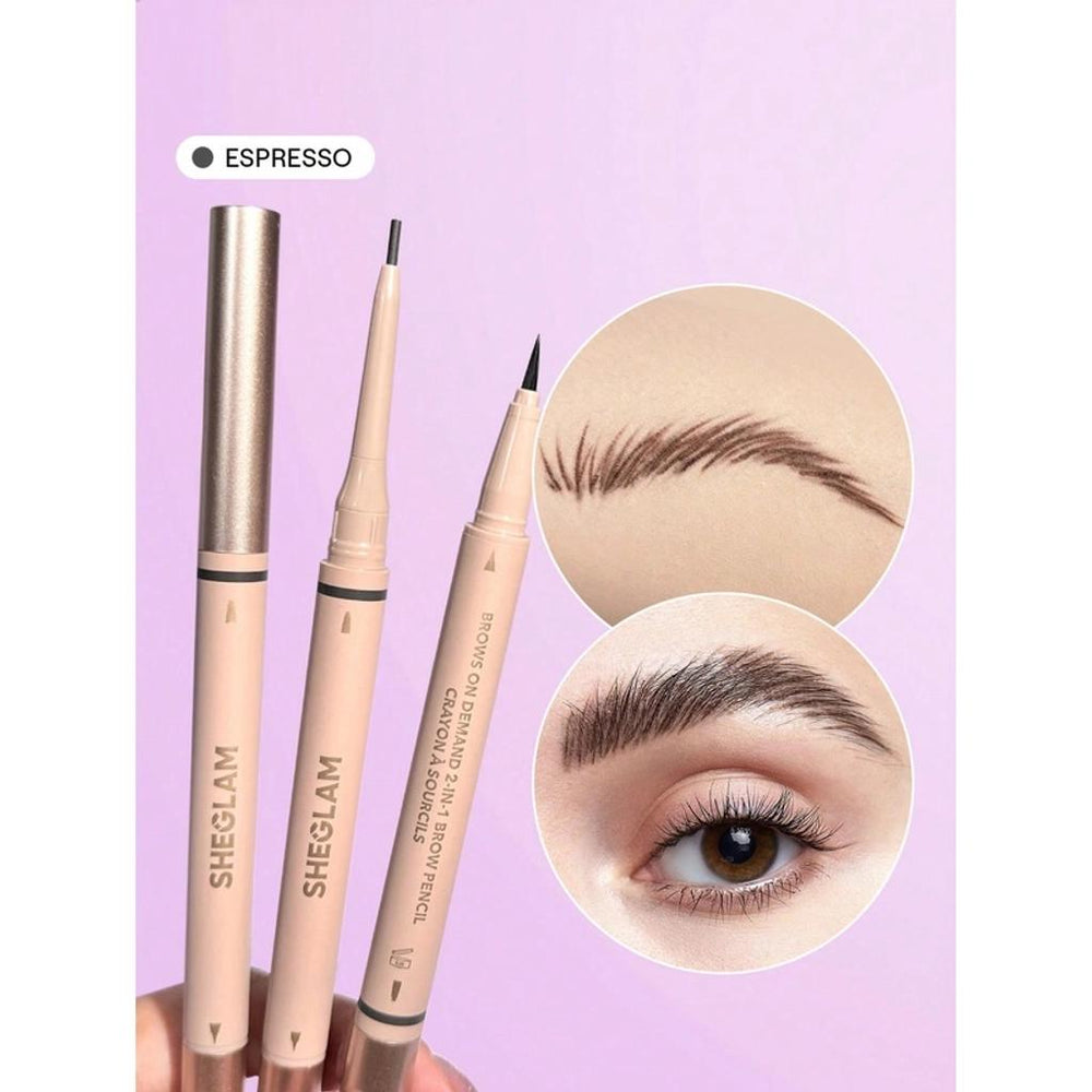 Sheglam On Demand 2-in-1 Brow Pencil for Defined Brows 09 Espresso