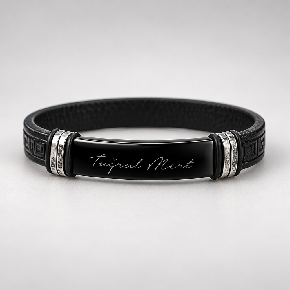 Personalized Signature Design Leather Bracelet
