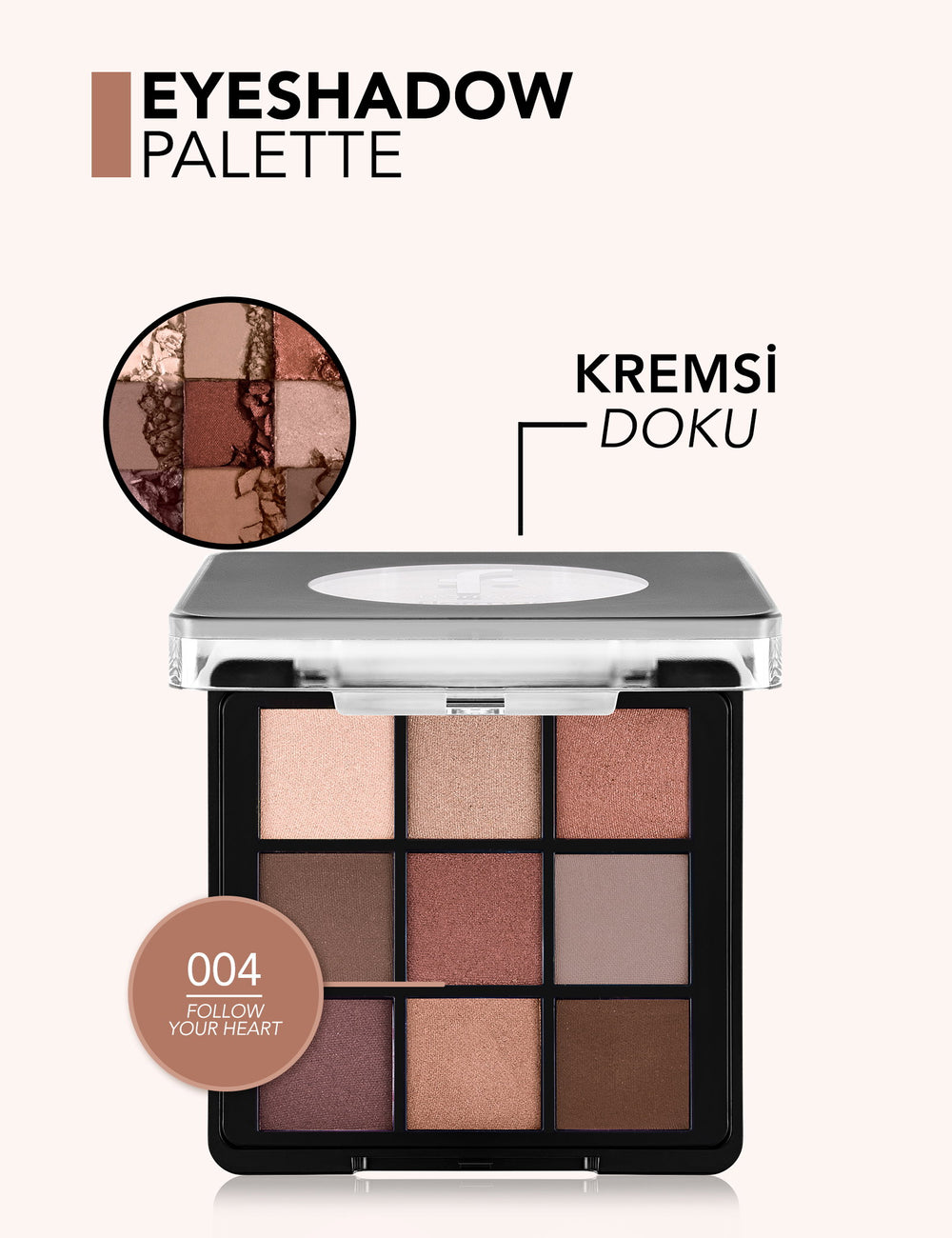 Flormar 9-Color Eyeshadow Palette with Matte & Shimmer Finishes