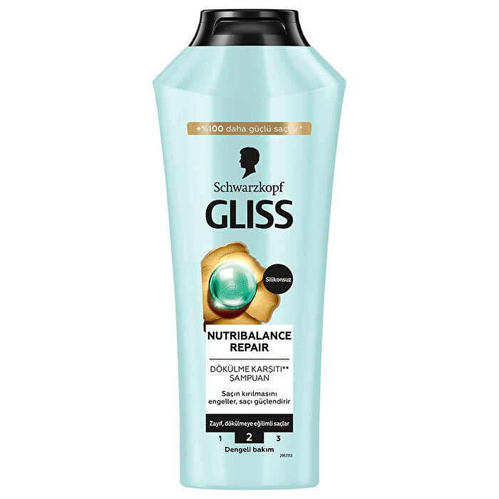 Gliss Nutribalance Repair Shampoo 13.5oz - Strengthening Formula | Salon Quality