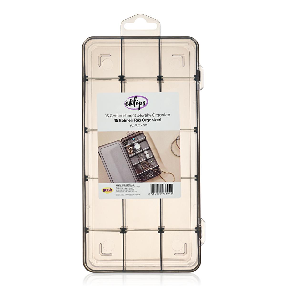Eklips 15 Compartment Jewelry Organizer - Store & Protect Your Accessories Eklips 15 Compartment Jewelry Organizer jewelry organizer, jewelry storage, accessory organizer, Eklips 15'li Organizer, jewelry box, jewelry storage solutions, organization, tidiness, jewelry protection, accessory storage