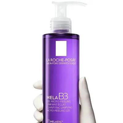 la roche posay mela b3 cleansing gel 200ml, close up of la roche posay cleansing gel bottle, application of mela b3 gel on skin La Roche Posay Mela B3 Cleansing Gel - Dark Spot Treatment | 200 ml La Roche Posay Mela B3 Cleansing Gel - Dark Spot Treatment la-roche-posay, mela-b3, cleansing-gel, dark-spot-treatment, skincare, sensitive-skin, facial-cleanser, niacinamide, daily-use, ai-generated