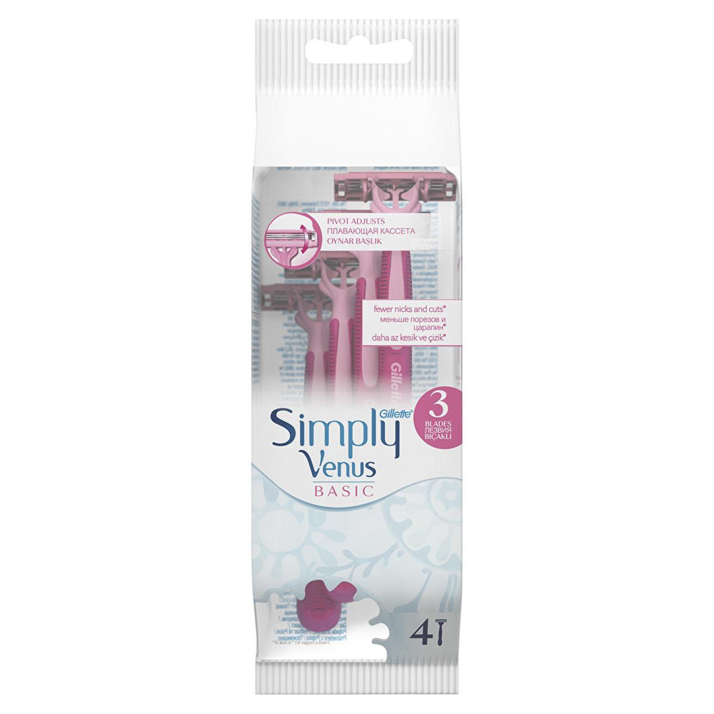 Gillette Simply Venus 3 Women's Disposable Razor - 3-Blade Design for Smooth Shave, MoistureRich Strip, Ergonomic Handle Gillette Simply Venus 3 Women's Disposable Razor women's disposable razor, Gillette Simply Venus 3, female shaving razor, 3-blade razor for women, disposable shaving razor, smooth shave, MoistureRich strip, ergonomic handle, convenient shaving, hygienic shaving, sensitive skin, shaving comfort, personal care, women's grooming, shaving essentials