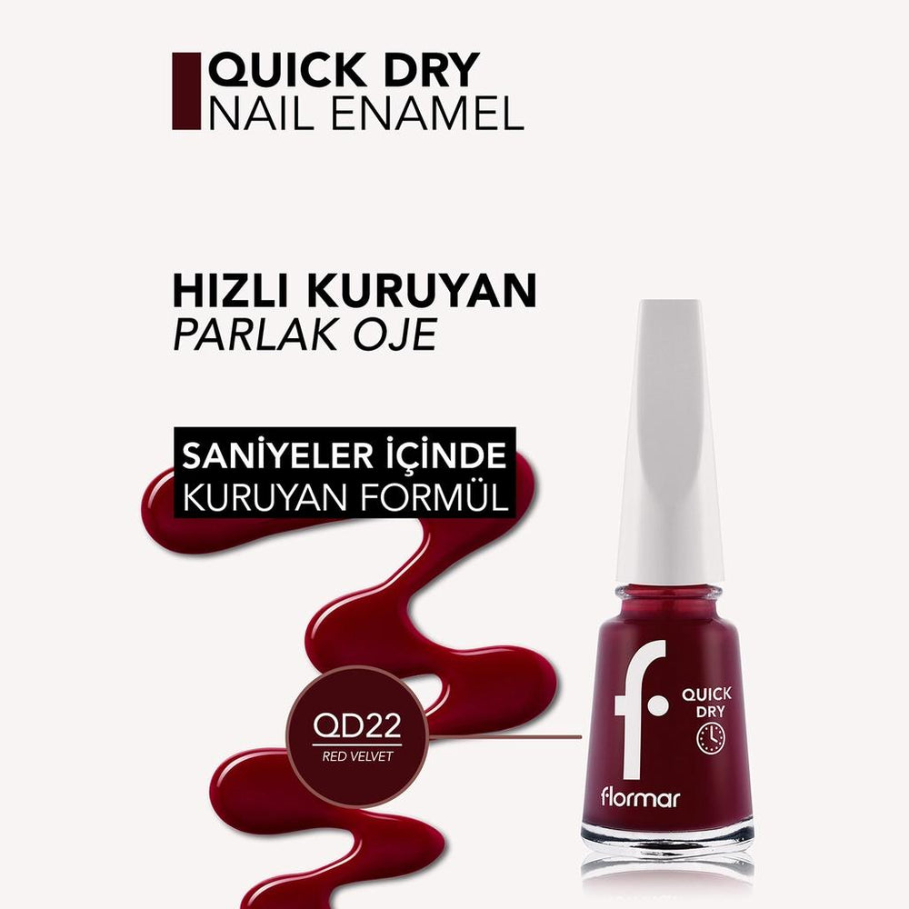 Flormar Quick Dry Nail Polish 022 Velvet 11ml