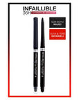 L'Oreal Paris Infallible Intense Black Automatic Gel Eyeliner: 36H Smudgeproof, Long-Lasting Eye Definition L'Oreal Infallible Black Eyeliner: 36H Smudge-Proof Definition eyeliner, black eyeliner, long-lasting eyeliner, smudge proof eyeliner, gel eyeliner, intense black eyeliner, 36 hour eyeliner, waterproof eyeliner, twist up eyeliner, smudgeable eyeliner, eye makeup, cosmetic, long-wear eyeliner, smudge-resistant eyeliner, intense color, dark eyeliner, eye definition, precise application, smoky eye, blend