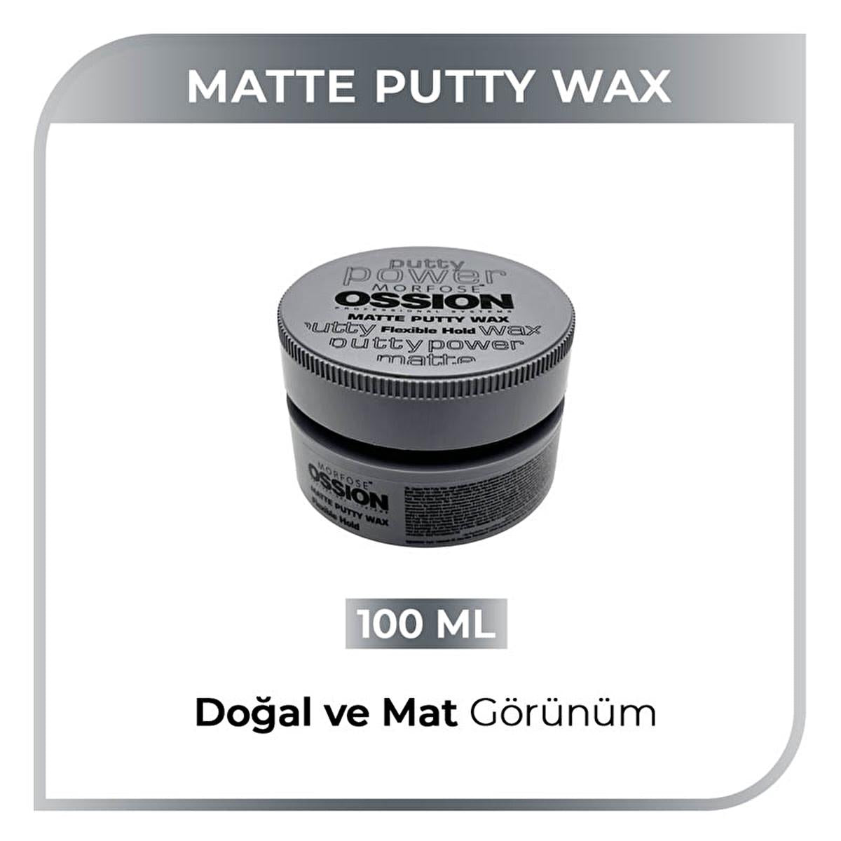 Morfose Ossion Matte Finish Hair Putty Wax for Men and Women - 3.38 fl oz, Water-Based, Flexible Hold Morfose Ossion Matte Hair Putty Wax - Water-Based, Flexible Hold matte finish hair wax, hair putty for men and women, water-based hair styling product, flexible hold hair wax, non-greasy hair styling, hair styling products for men, hair styling products for women, matte finish hair styling, creamy texture hair wax, gentle hair care products