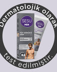 Sesu Men's Hair Removal Cream for Sensitive Skin - 3-6 Minute Quick Hair Removal, Dermatologically Tested, Vitamin E Enriched - 3.38 fl oz Sesu Men's Hair Removal Cream - Quick & Gentle men's hair removal cream, depilatory cream for men, sensitive skin hair removal, easy hair removal, Vitamin E hair removal cream, hair removal for men, men's grooming products, sensitive skin care, quick hair removal, dermatologically tested products