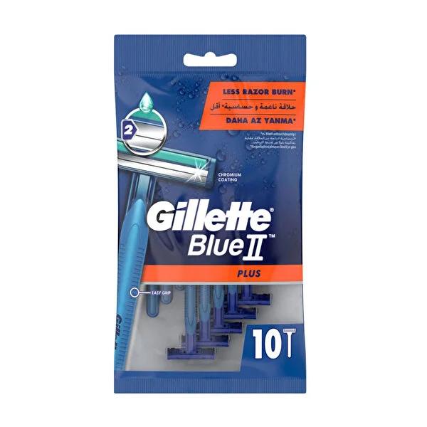 Gillette Blue 2 Plus Razor Blades - Twin Comfort Blades for Close Shave, Chromium Coated, Pack of 10 Gillette Blue 2 Plus Razor Blades - Comfortable Shave Gillette Blue 2 Plus, razor blades, shaving blades, replaceable razor blades, men's grooming, twin comfort blades, chromium coated, lubricating strip, pack of 10, close shave, comfort, durability