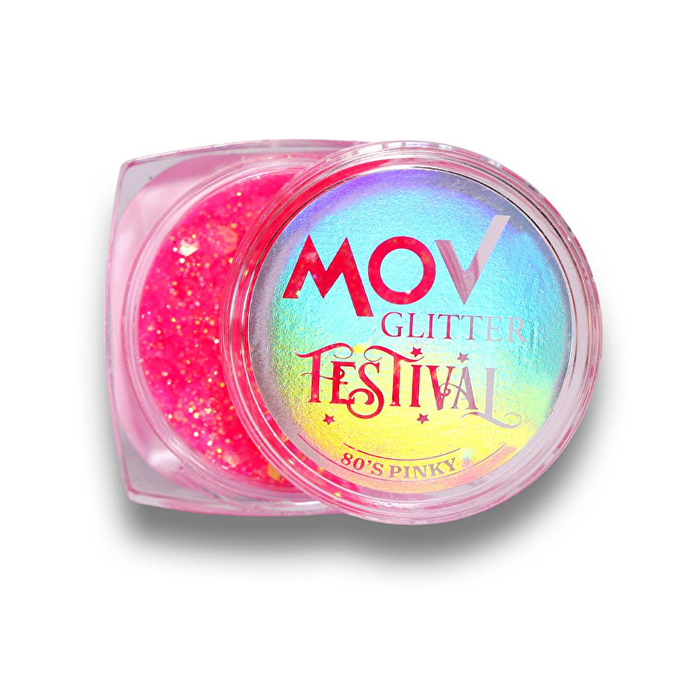 Mov Glitter Cream Festival Makeup - 80s Pinky Shimmering Body Makeup with Moisturizing Formula - Face Cream