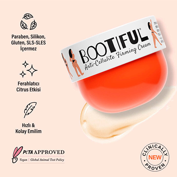 Bootiful Cellulite Reducing Firming Cream 200ml - Smooth & Tight | Vegan