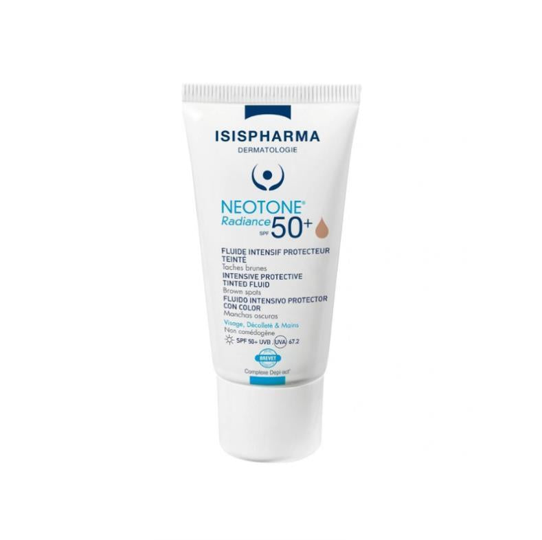isis pharma neotone radiance spf50 medium tinted sunscreen, tinted sunscreen product from isis pharma in packaging Isis Pharma Neotone Radiance SPF50+ - Tinted Sunscreen | 30 ml Isis Pharma Neotone Radiance SPF50+ Medium Tinted sunscreen, spf50, tinted-sunscreen, isis-pharma, skin-care, uv-protection, even-skin-tone, sensitive-skin, radiance-boost, ai-generated