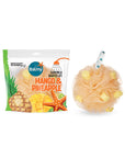 Balmy Soap-Infused Bath Pouf with Mango & Pineapple Fragrance - Dermatologically Tested & Health Ministry-Approved Balmy Soap-Infused Bath Pouf - Mango & Pineapple Fragrance Soap-Infused Bath Pouf, Mango & Pineapple Fragrance, Dermatologically Tested Bath Products, Health Ministry-Approved Cosmetics, Exfoliating Bath Accessories, Convenient Cleansing, Sensitive Skin Care, Bathing Essentials, Luxury Bath Products, Spa-like Experience, Travel Bath Accessories