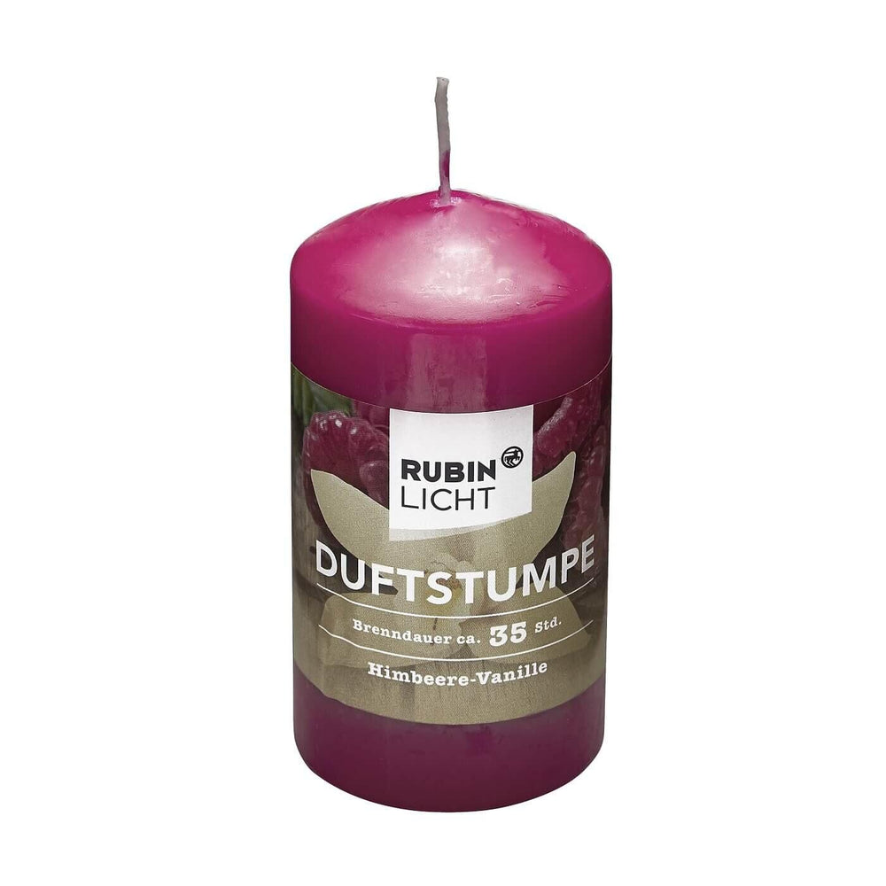 Rubin Licht Raspberry & Vanilla Scented Pillar Candle 110x60mm