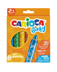 Carioca Finger Paints for Toddlers - 8-Piece Pastel Crayon Set, Washable, Non-Toxic, Easy Grip for Children Aged 2+