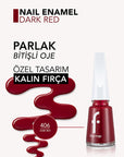 Flormar Nail Enamel Dark Red 406 - Intense Pigment | High Shine Finish