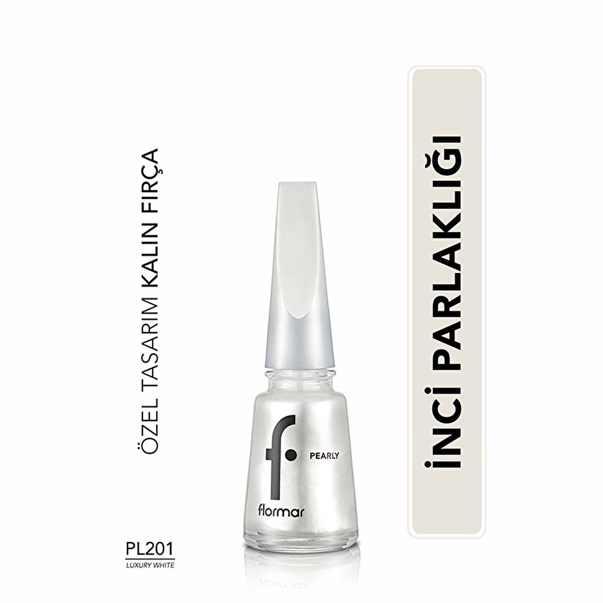 Flormar Pearly Intense Pigmented Nail Polish - Luxury White | 0.34 fl oz