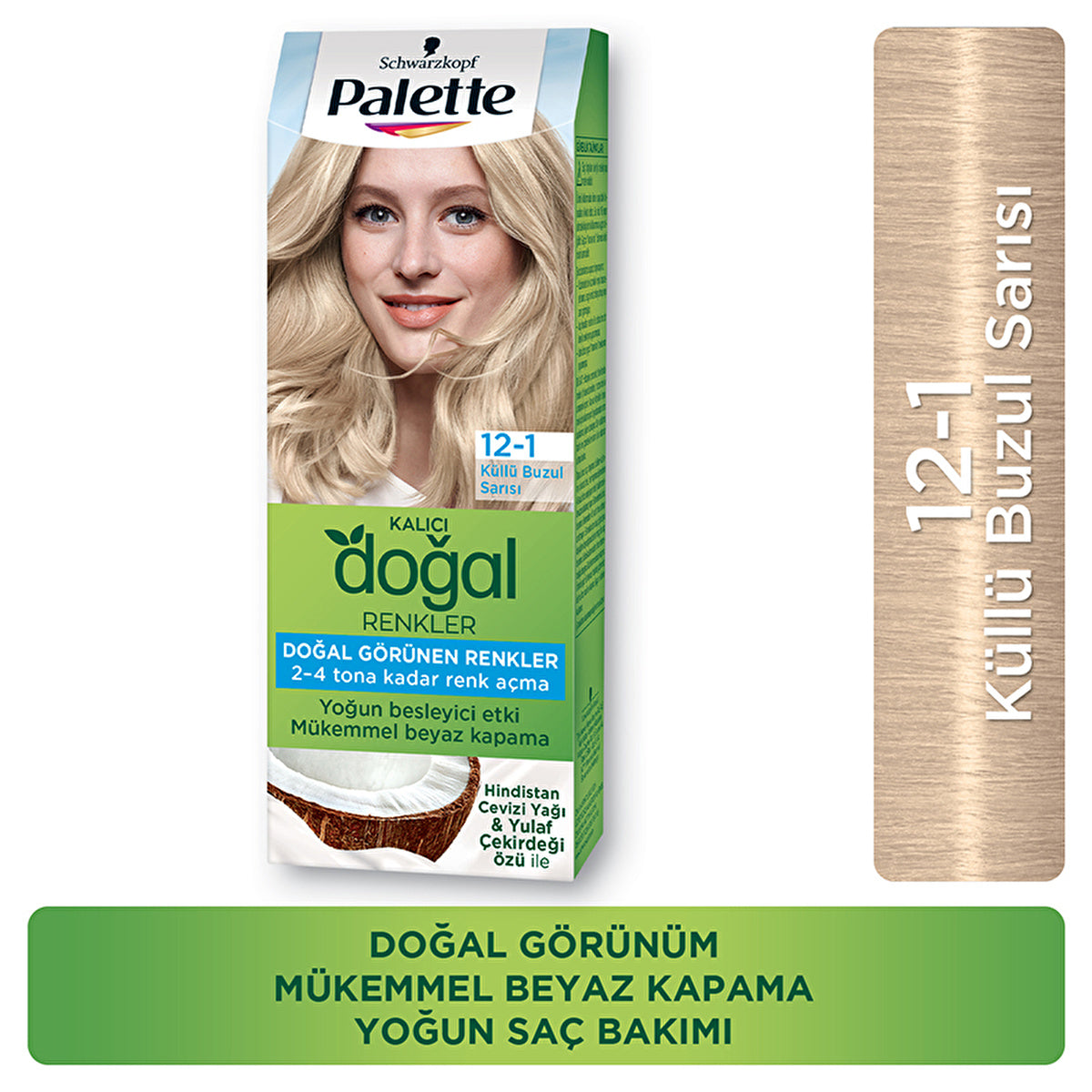 Palette Permanent Natural Hair Color 12-1 Ashy Ice Blonde | 3.4 fl oz