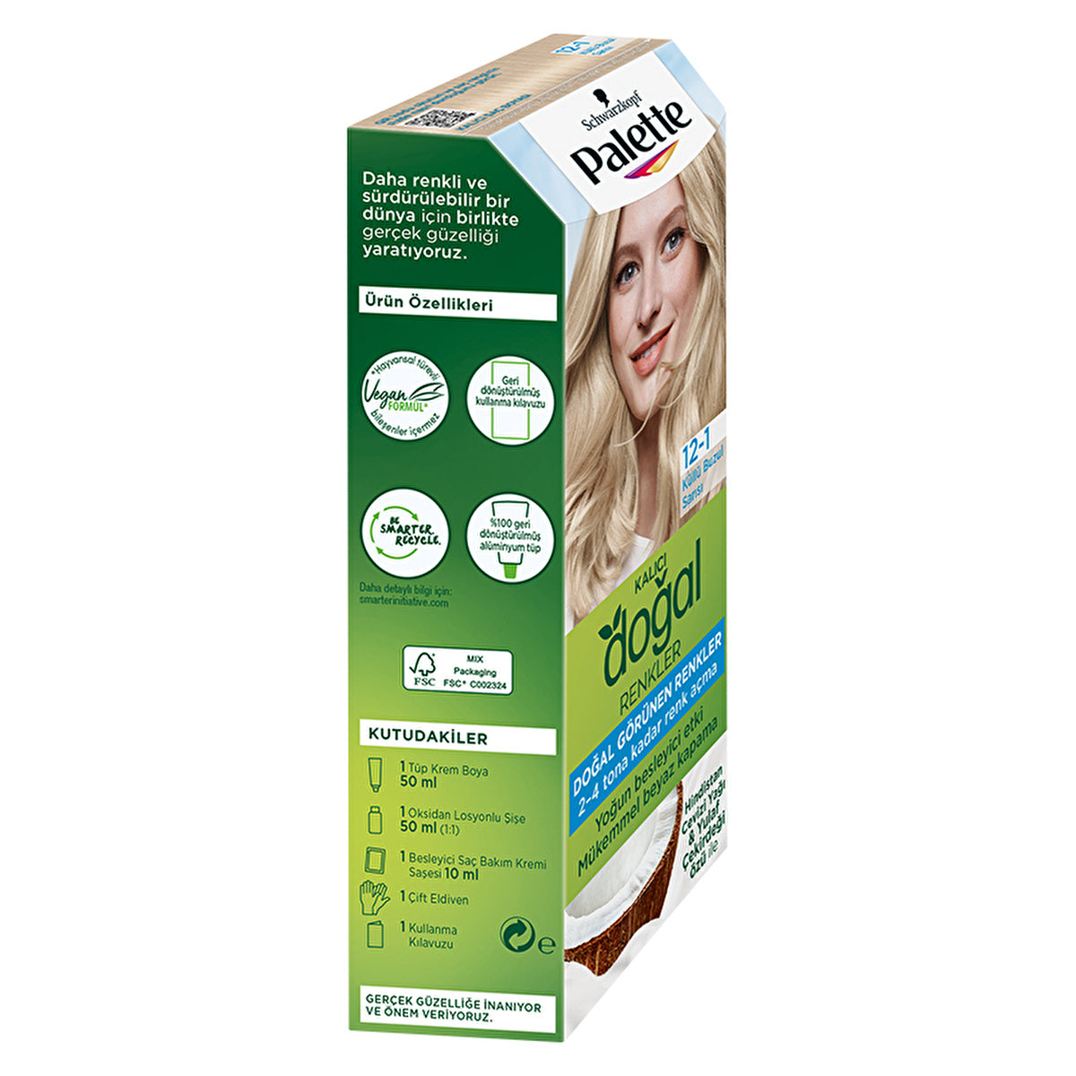 Palette Permanent Natural Hair Color 12-1 Ashy Ice Blonde | 3.4 fl oz