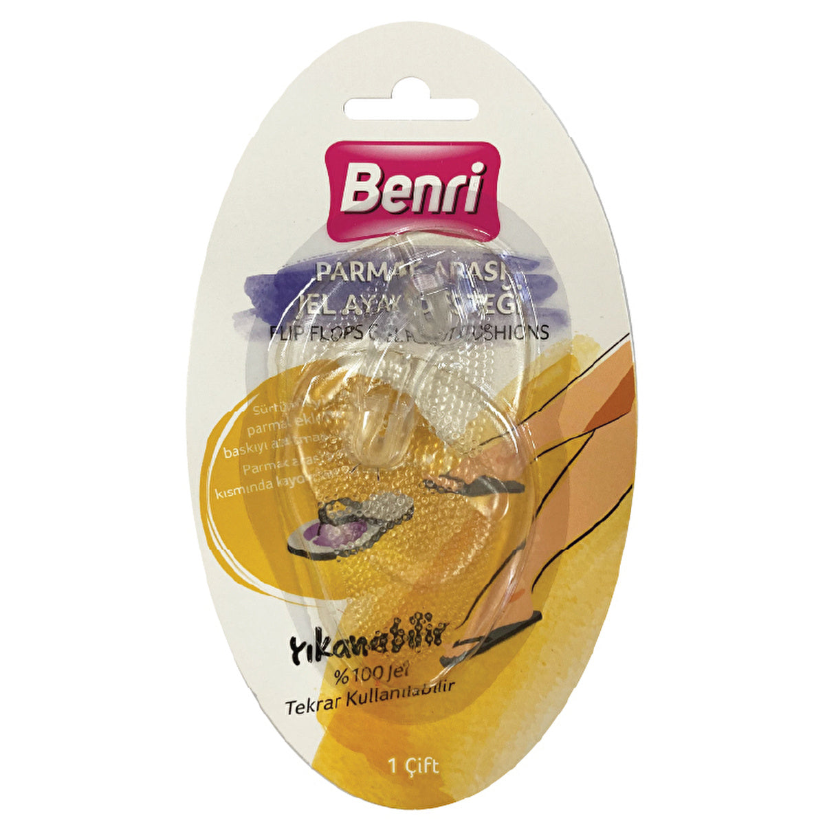 Benri Gel Toe Separator Foot Pads - Comfortable Support | Reusable - Image