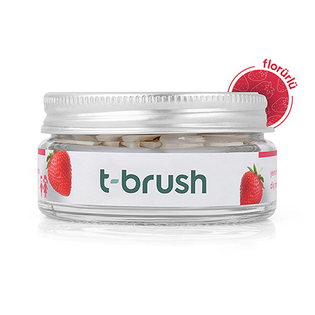 T-Brush Strawberry Flavored Toothpaste Tablets - Fluoride | Vegan - Image