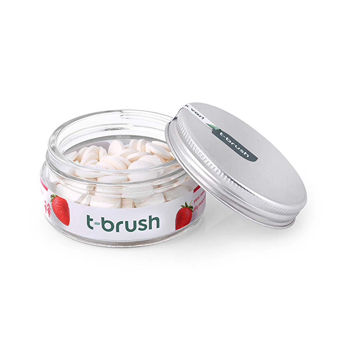 T-Brush Strawberry Flavored Toothpaste Tablets - Fluoride | Vegan - Image
