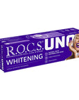 Rocs Uno Whitening Toothpaste with Calcium & Xylitol - 74g Rocs Uno Whitening Toothpaste - Strengthens & Whitens whitening toothpaste, calcium toothpaste, xylitol toothpaste, remineralizing toothpaste, fresh breath toothpaste, oral care, dental hygiene, toothpaste with calcium, whitening oral care, healthy smile, tooth decay prevention