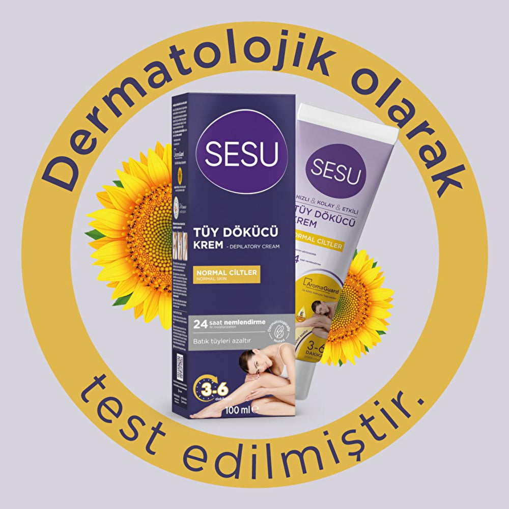 Sesu Hair Removal Cream for Normal Skin - 3.38 fl oz, Dermatologically Tested, Vitamin E & Bisabolol Enriched - view 5