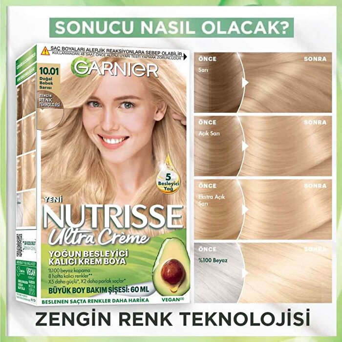 Garnier Nutrisse Intense Nourishing Permanent Hair Color 10.01 - Natural Baby Blonde | 60ml