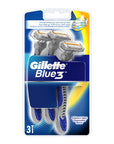 Gillette Blue3 Disposable Razor 3-Pack - Comfort Technology - Image