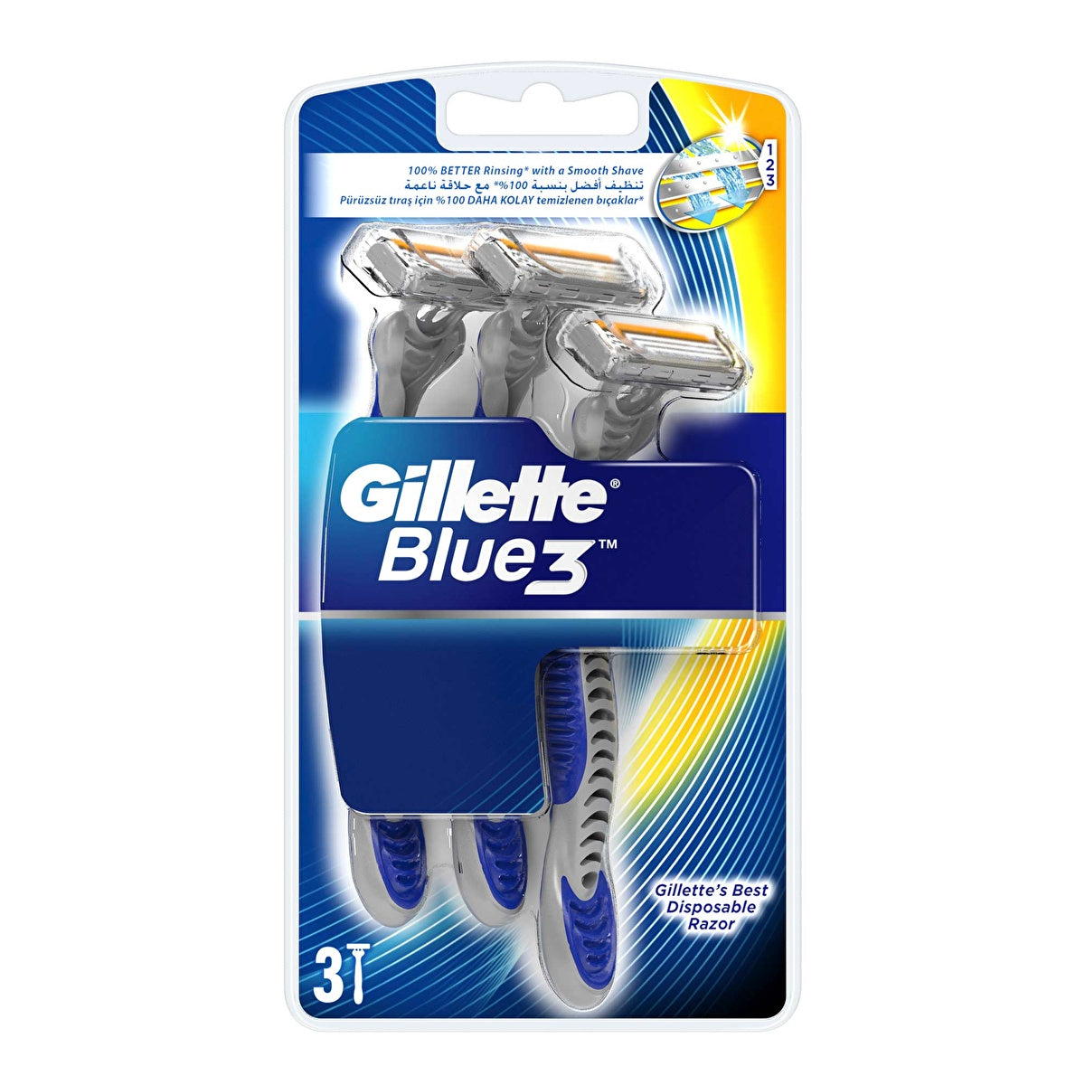 Gillette Blue3 Disposable Razor 3-Pack - Comfort Technology - Image