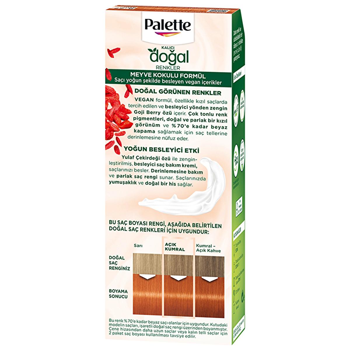 Palette Natural Hair Dye - Permanent Hair Color with Natural Ingredients - 8-77 Tarçın Bakır Palette Natural Hair Dye - Long Lasting Color natural hair dye, permanent hair color, hair coloring products, natural ingredients hair care, long-lasting hair dye, Palette, hair care, cosmetics, beauty products, natural hair color, hair dye, permanent hair dye