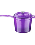 Lava Mor Cast Iron Sauce Pan - Durable, Oven-Safe, 7.09-inch Diameter Round Cookware for Home Cooks and Culinary Enthusiasts Lava Mor Cast Iron Sauce Pan - Durable & Oven-Safe cast iron sauce pan, enameled cast iron cookware, round sauce pan, oven-safe cookware, durable cooking pans, home cook essentials, culinary enthusiast cookware, cast iron construction, 3-layer enameled coating, integral handle, oven-safe lid, metal top, Lava Mor cookware