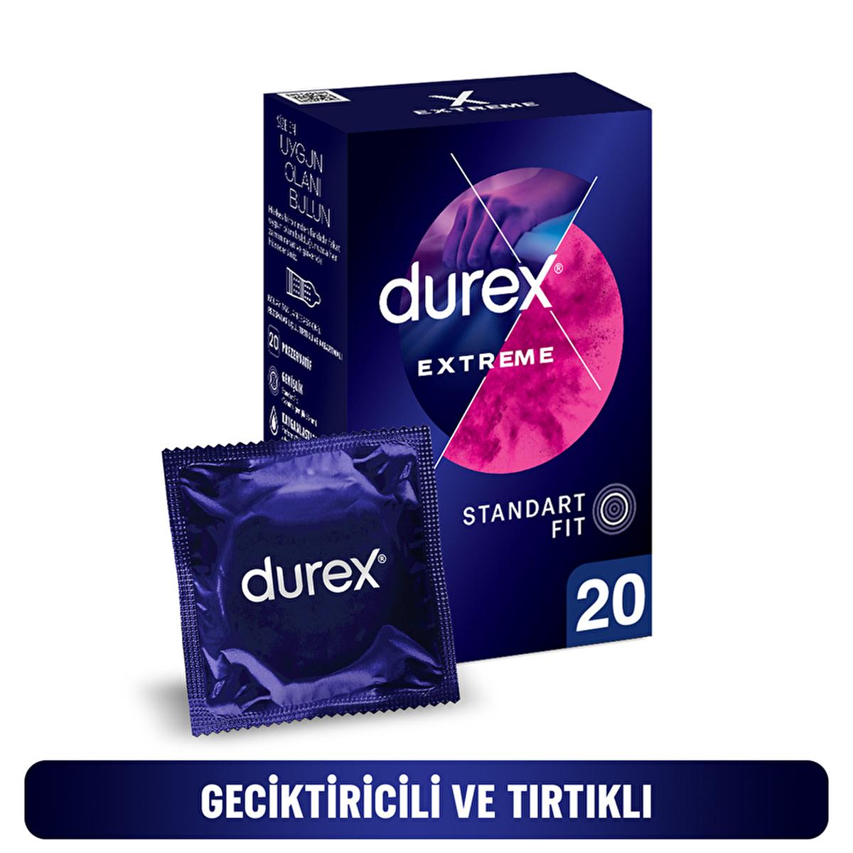 Durex Extreme Condoms - Delaying, Textured for Enhanced Pleasure - Pack of 20 Durex Extreme Condoms - Delaying & Textured for Enhanced Pleasure Durex Extreme Condoms, delaying condoms, textured condoms, extended pleasure condoms, ribbed condoms, condoms with delaying cream, condoms for enhanced pleasure, adult protection, intimate products, couples gifts, adult accessories