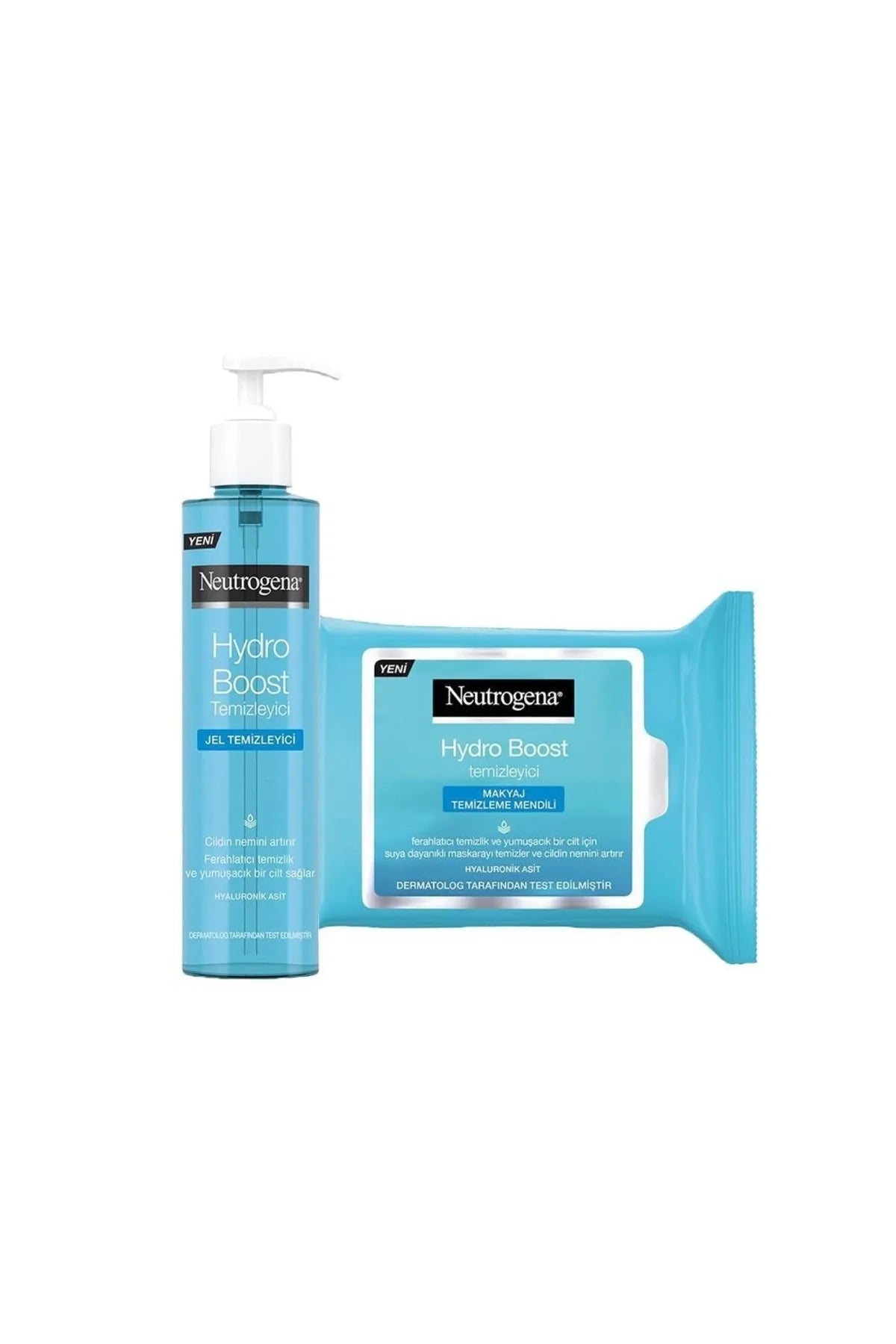 Neutrogena Hydro Boost Water Gel Cleanser 200 ml And Make Up Remover Wipes 25 Pcs