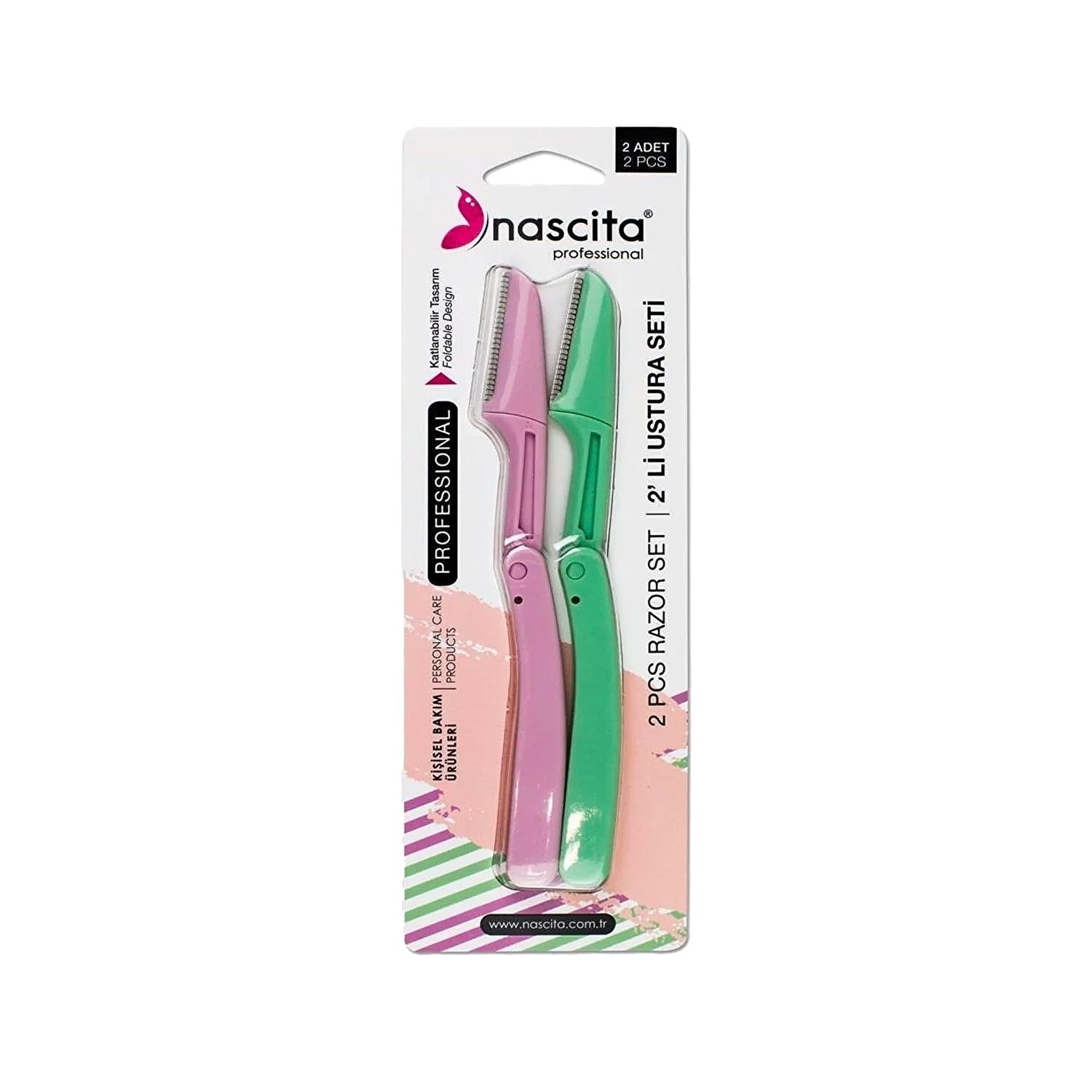 Nascita Collapsible Razor Set - 2-Piece Portable Shaving Kit for Travelers Nascita Collapsible Razor Set - Portable Shaving Solution collapsible razor, travel razor set, portable shaving kit, double razor pack, compact grooming tools, travel accessories, men's grooming, portable razors, shaving kit, travel essentials, grooming on-the-go