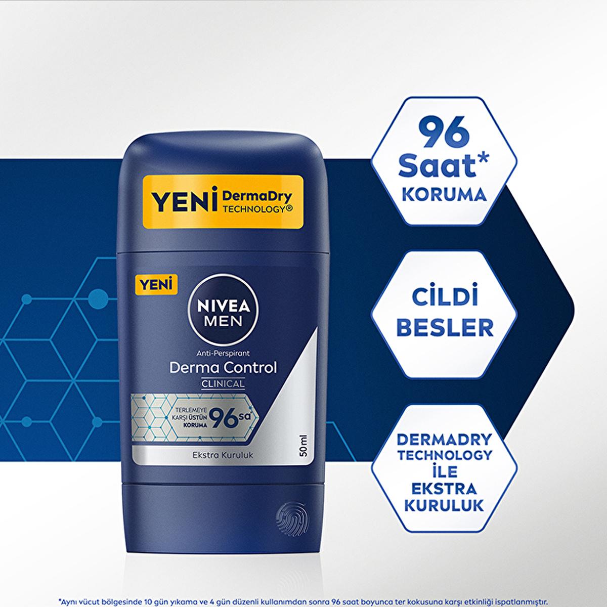 Nivea Men Derma Control Clinical: 96HR Sweat & Odor Protection Deodorant Stick with Vitamin C – Fight Underarm Darkening for All Skin Types Nivea Men: 96HR Clinical Deodorant Stick - Sweat & Odor Control Nivea Men Deodorant, Men's Antiperspirant, Clinical Strength Deodorant, Long Lasting Deodorant, Underarm Darkening Deodorant, Deodorant for Men, Sweat Protection, Odor Protection, Stick Deodorant, Dry Deodorant, deodorant, antiperspirant, men's grooming, skin care, vitamin C, underarm care, odor control, sw