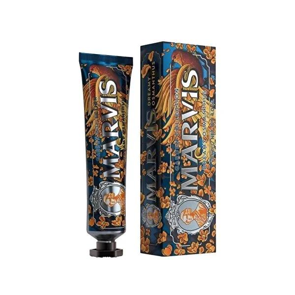 Marvis Premium Osmanthus Flavored Toothpaste - 2.54 fl oz, Vegan & Fluoride Enriched Oral Care Marvis Osmanthus Toothpaste - Premium Vegan Oral Care Osmanthus flavored toothpaste, Premium oral care, Fluoride toothpaste, Vegan toothpaste, Natural toothpaste ingredients, Luxury oral care, Italian oral care, Unique flavor toothpaste, Healthy smile, Oral hygiene products, Vegan oral care, Premium toothpaste, Toothpaste with fluoride, Xylitol toothpaste, Preservative-free toothpaste