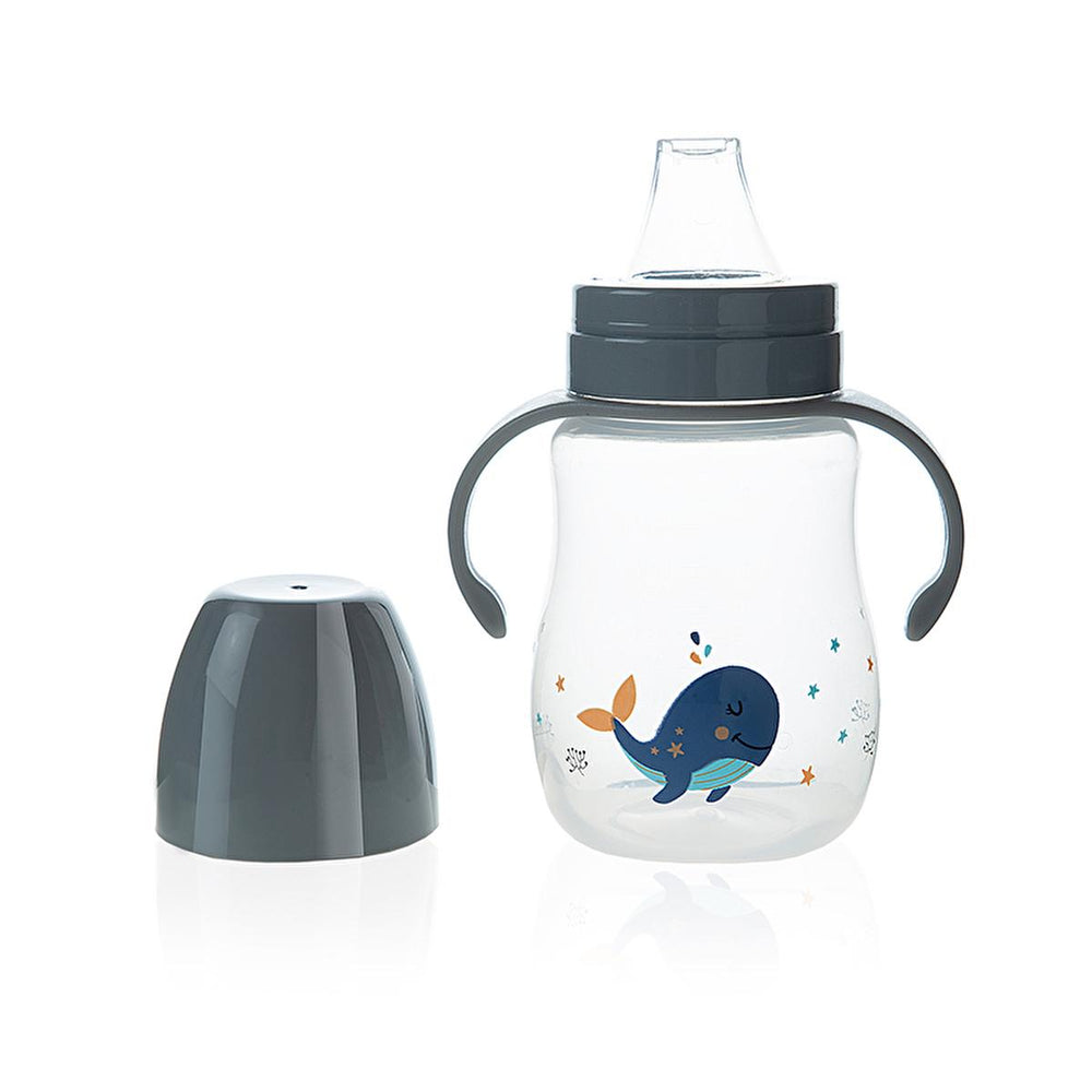 Babyjem Spill-Proof Baby Sippy Cup - 8.45 fl oz, Grey - Easy Transition from Bottle to Cup for Babies Aged 6-18 - view 6