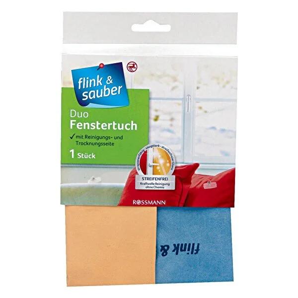 Flink & Sauber Microfiber Glass Cleaning Cloth - Dual-Sided, Washable, 13.78 x 15.75 inches Flink & Sauber Microfiber Glass Cleaning Cloth - Effective & Washable microfiber glass cleaning cloth, dual-sided cleaning cloth, German technology cleaning products, washable cleaning cloth, effective glass cleaning solution, household cleaning, cleaning tools, glass cleaning, microfiber cloth, cleaning supplies, eco-friendly cleaning, streak-free cleaning