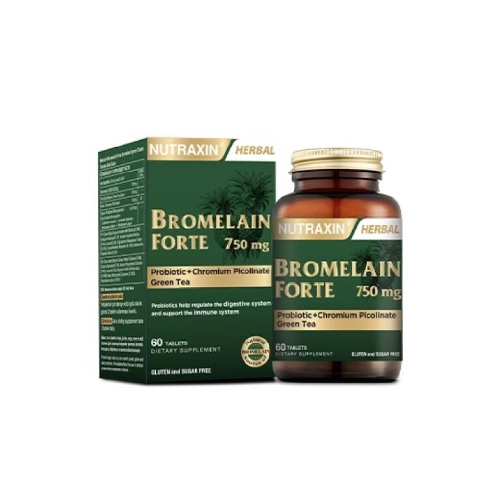 Nutraxin Bromelain Forte 60 Tablets - Digestive Health Supplement with Bromelain, Probiotics & Green Tea Extract Nutraxin Bromelain Forte - Digestive Health & Probiotic Support Dietary Supplement, Digestive Health, Bromelain Supplement, Probiotic Supplement, Green Tea Extract, Chromium Supplement, Nutritional Support, Gut Health, Natural Anti-Inflammatory, Digestive Comfort, Gut Support, Health Supplements, Wellness Products