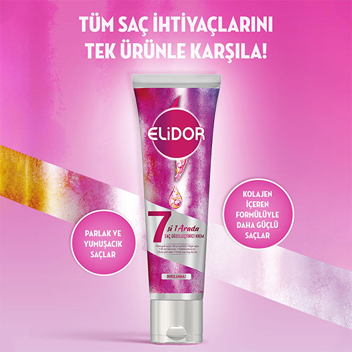 Elidor 7-in-1 Leave-in Hair Care Cream - Nourishing, Anti-Frizz, Heat Protectant Elidor 7-in-1 Leave-in Hair Cream - Nourish & Protect leave-in hair cream, multi-benefit hair care, hair nourishment, anti-frizz hair product, collagen hair care, hair care routine, simplify hair care, nourishing hair cream, heat protectant hair product, long-lasting fragrance, frizz control, soft hair, shiny hair, healthy hair, busy individuals, convenience hair care