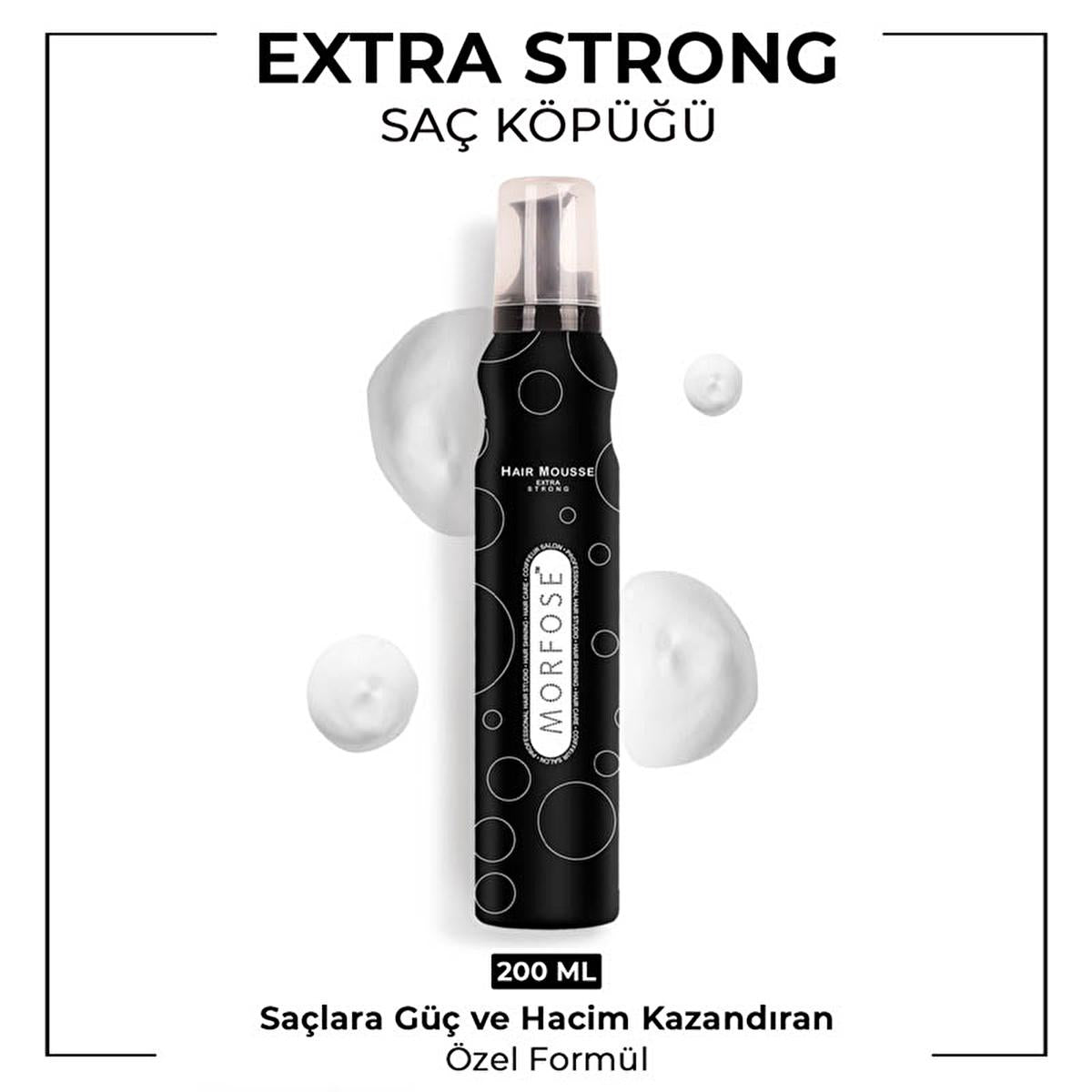 Morfose Extra Strong Hair Styling Mousse - 6.76 fl oz, Strong Hold, Volume Enhancer, Multivitamin Enriched Morfose Extra Strong Hair Mousse - 6.76 fl oz Hair Styling Mousse, Strong Hold Hair Product, Hair Volume Enhancer, Multivitamin Hair Care, Non-Residue Hair Styling, Hair Care, Styling Products, Beauty Products, Hair Volume, Hair Protection, Morfose, Hair Styling, Extra Strong Hold, Multivitamin Complex, Volume Enhancement, Moisture Locking