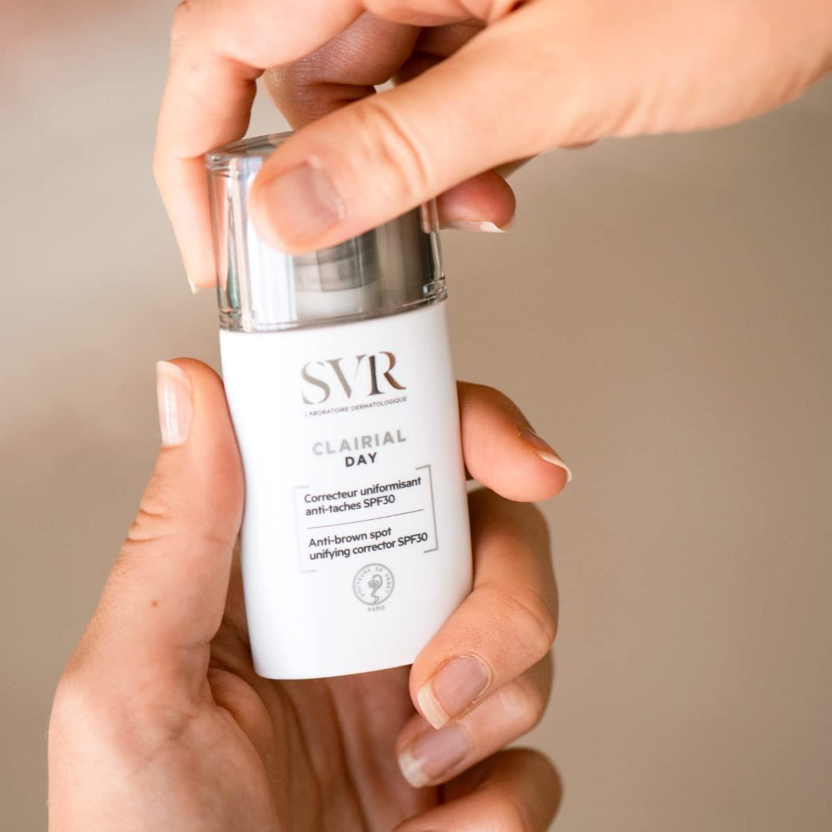SVR Clairial Day Correcteur Uniformisant Anti-Taches SPF30 Anti-Spot Day Cream - Hypoallergenic Skincare for Uneven Skin Tone SVR Clairial Day Cream SPF30 - Anti-Spot & Hypoallergenic Anti-spot day cream, SPF 30 day cream, Hypoallergenic skincare, UV protection cream, Uneven skin tone correction, Skincare for sensitive skin, Brown spot treatment, Day cream with SPF, Depigmenting complex, UVA+UVB protection, Skincare routine, Facial moisturizer, Neck and décolletage care