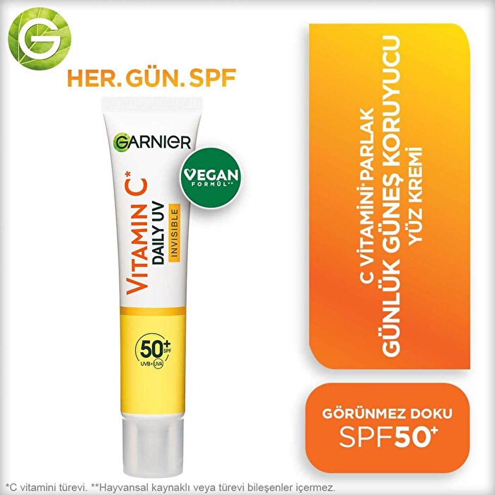 Garnier Vitamin C Daily Sunscreen SPF50+ - 40ml | Brightening Formula
