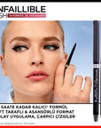 Loreal Paris Infaillible: Automatic Gel Matte Black Eyeliner - Waterproof, Smudge-Proof, & Long-Lasting 36H Definition Loreal Paris Eyeliner - Matte Black, Waterproof & Long-Lasting Loreal eyeliner, automatic gel eyeliner, matte black eyeliner, waterproof eyeliner, long lasting eyeliner, smudge proof eyeliner, retractable eyeliner, black gel eye pencil, 36 hour eyeliner, smoky eye makeup, eyeliner, gel eyeliner, black eyeliner, waterproof eye makeup, smudge proof eye makeup, long lasting eye makeup, retract