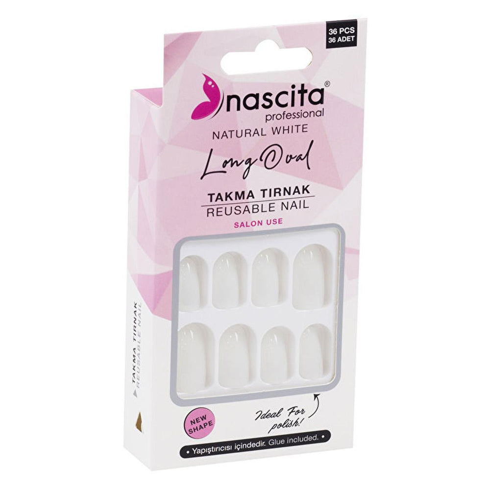 Nascita 36-Piece False Nails Almond Shape 139 - Reusable, Easy Application, Temporary Nail Enhancement