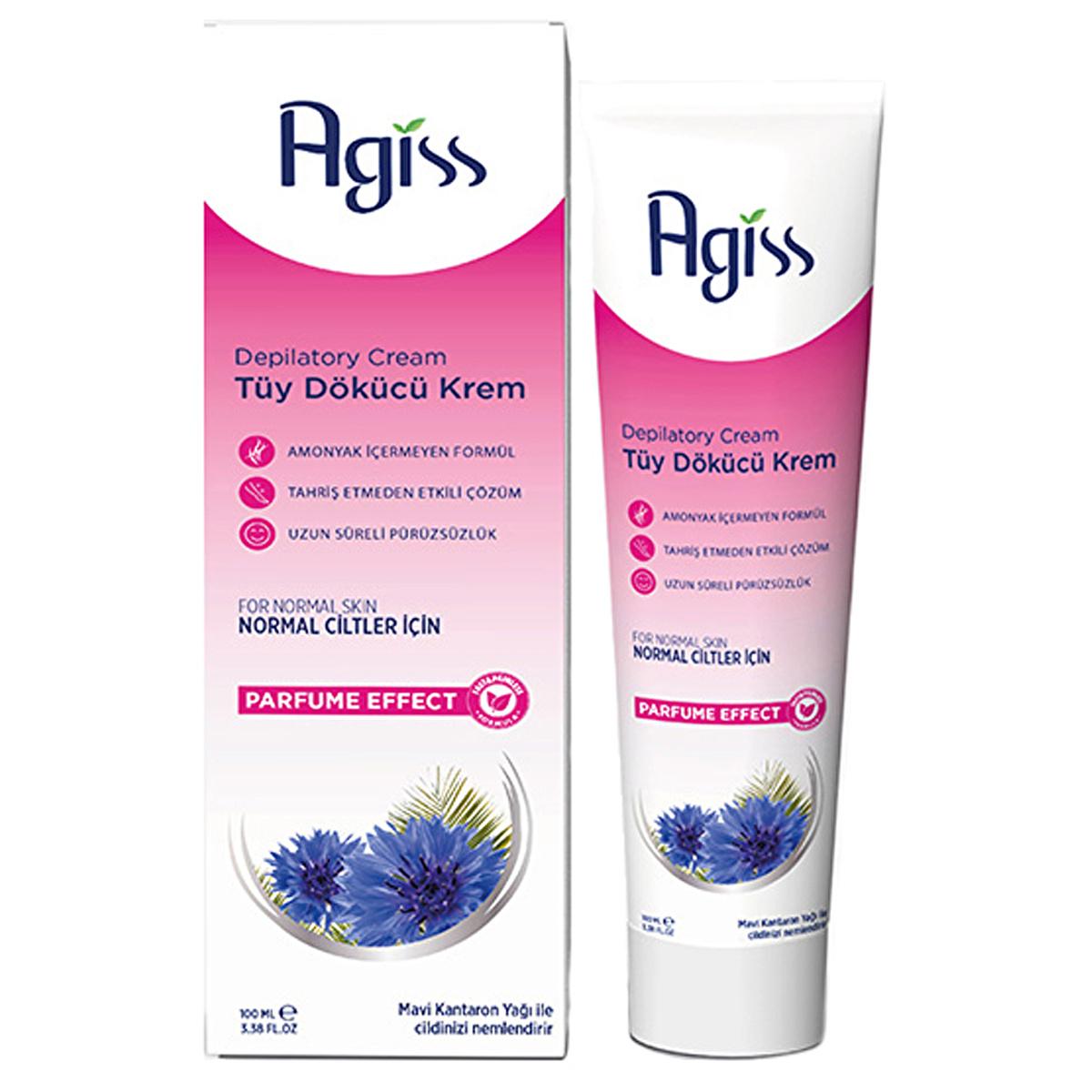 Agiss Hair Removal Cream for Normal Skin - 3.38 fl oz, Ammonia-Free, Moisturizing Formula Agiss Hair Removal Cream - Painless & Moisturizing hair removal cream, pain-free hair removal, normal skin hair remover, ammonia-free hair removal cream, Blue St. John's Wort Oil moisturizing hair removal, smooth skin, painless hair removal, hair removal for normal skin, moisturizing hair removal cream, clinically tested hair removal products