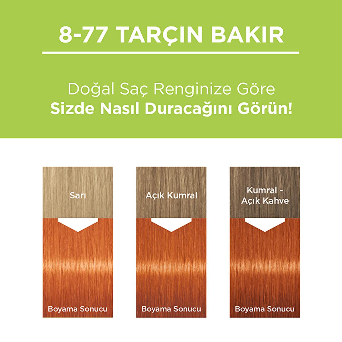 Palette Natural Hair Dye - Permanent Hair Color with Natural Ingredients - 8-77 Tarçın Bakır Palette Natural Hair Dye - Long Lasting Color natural hair dye, permanent hair color, hair coloring products, natural ingredients hair care, long-lasting hair dye, Palette, hair care, cosmetics, beauty products, natural hair color, hair dye, permanent hair dye