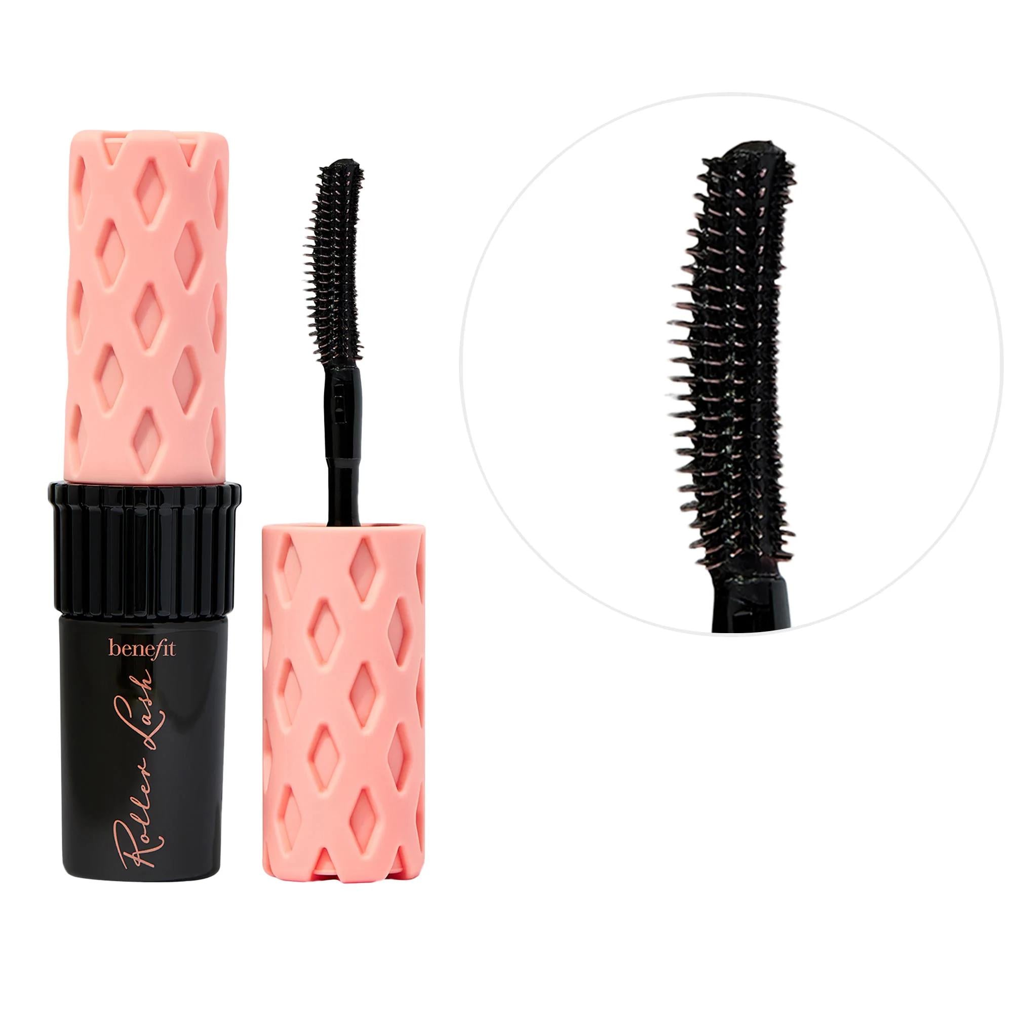 Benefit Cosmetics Mini Roller Lash: Curling & Lifting Mascara for Long-Lasting Curl | Wide-Eye Effect, Conditions Lashes Benefit Roller Lash Mascara: Curling & Lifting for Wide Eyes mascara, curling mascara, lifting mascara, long lasting mascara, waterproof mascara, best mascara curl, mascara for short lashes, mascara with lash conditioning, wide eye mascara, lash lift, lash curl, long lasting curl, provitamin B5, serine, Hook ‘n’ Roll™ brush, mini size, travel size, makeup, beauty, cosmetic, eye makeup, gi