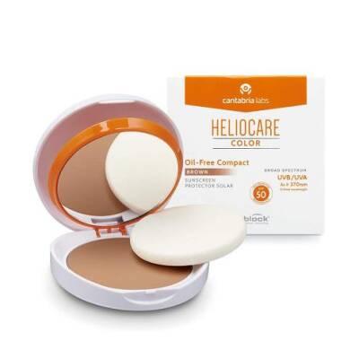 Heliocare Color SPF 50 Oil-Free Compact Sunscreen for Medium to Dark Skin Tones - Brown Heliocare SPF 50 Oil-Free Compact Sunscreen - Brown sunscreen compact, oil-free sunscreen, SPF 50, medium skin tone sunscreen, dark skin tone sunscreen, antioxidant sunscreen, compact sunscreen, daily sun protection, travel sunscreen, oily skin sunscreen, acne-prone skin sunscreen, sun protection, skin care, cosmetics, beauty products